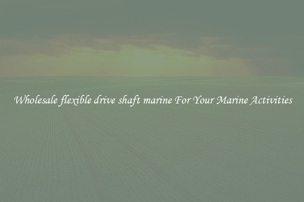Wholesale flexible drive shaft marine For Your Marine Activities