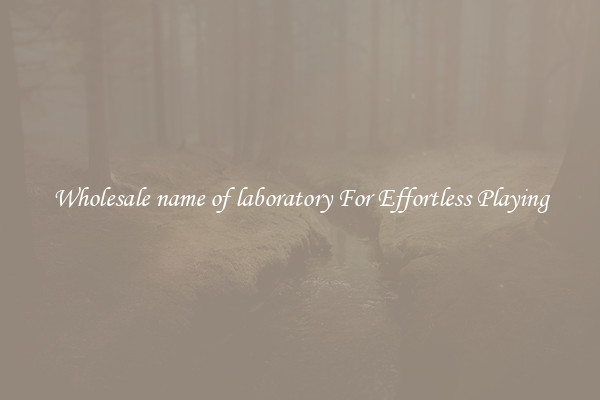 Wholesale name of laboratory For Effortless Playing