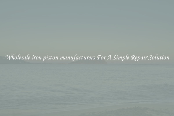 Wholesale iron piston manufacturers For A Simple Repair Solution
