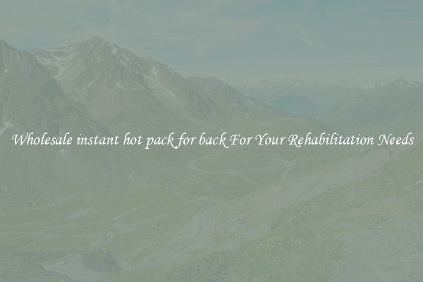 Wholesale instant hot pack for back For Your Rehabilitation Needs