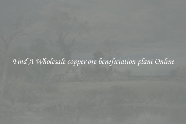 Find A Wholesale copper ore beneficiation plant Online
