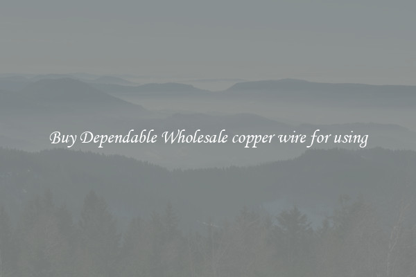Buy Dependable Wholesale copper wire for using
