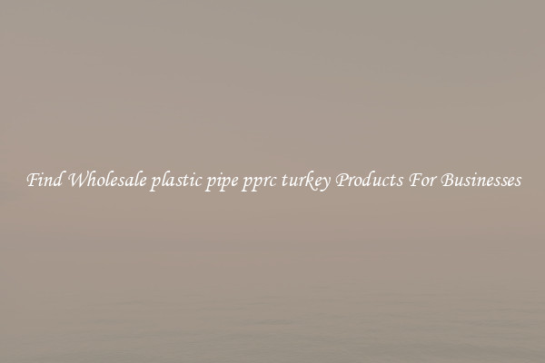 Find Wholesale plastic pipe pprc turkey Products For Businesses