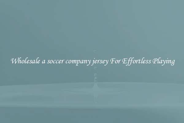 Wholesale a soccer company jersey For Effortless Playing