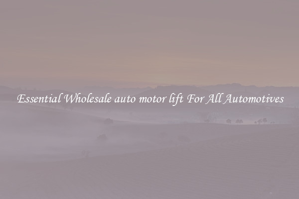 Essential Wholesale auto motor lift For All Automotives