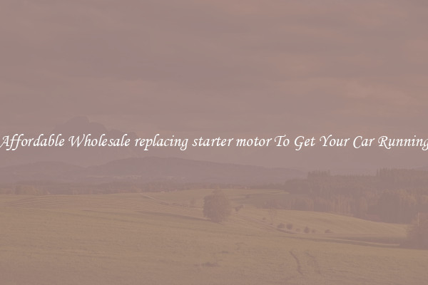 Affordable Wholesale replacing starter motor To Get Your Car Running